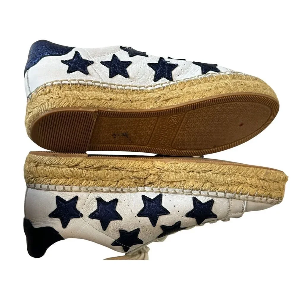 Marc Fisher LTD Marcia Star White And Blue Star Espadrille Sneakers Size 6.5